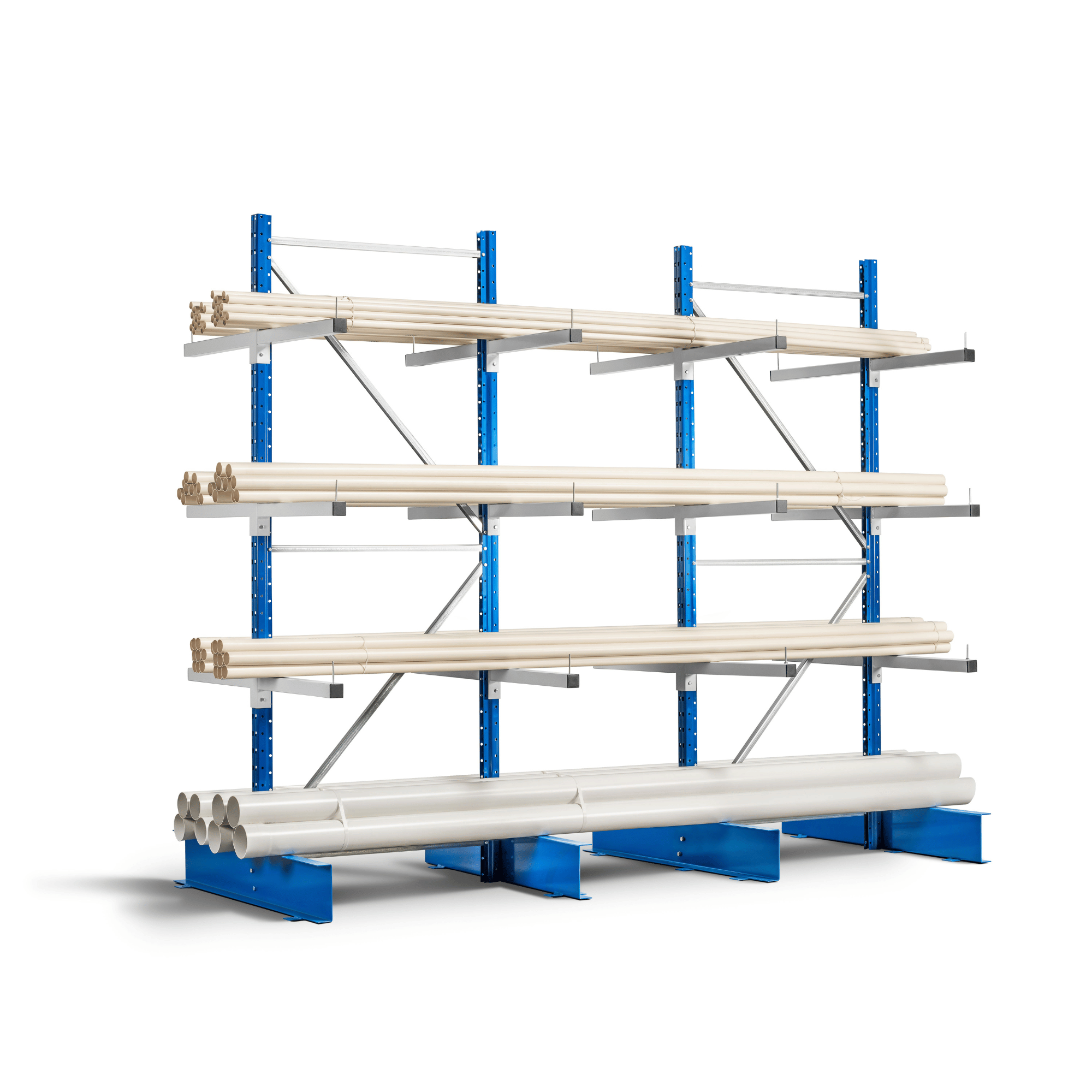 Rayonnage horizontal Cantilever Léger ZC Double Face | 80 Kg/niveau