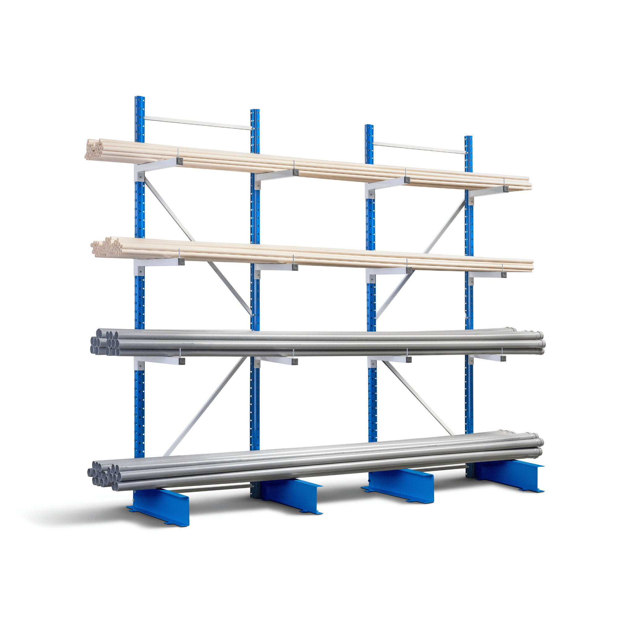 Rayonnage horizontal Cantilever Léger ZC Simple Face | 80 Kg/niveau