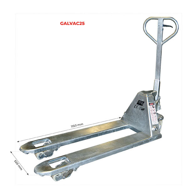 Transpalette manuel premium galvanisé 2500kg | GALVAC25