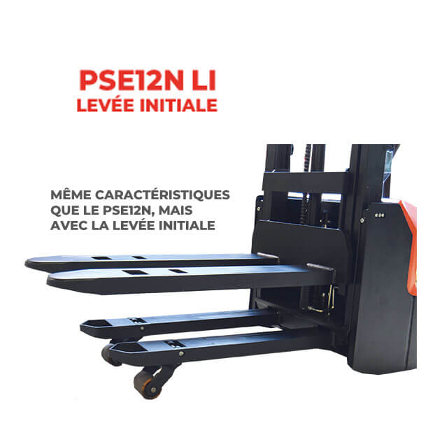 Gerbeur électrique lithium - levée initiale - 1200 kg PSE12N LI EDGE