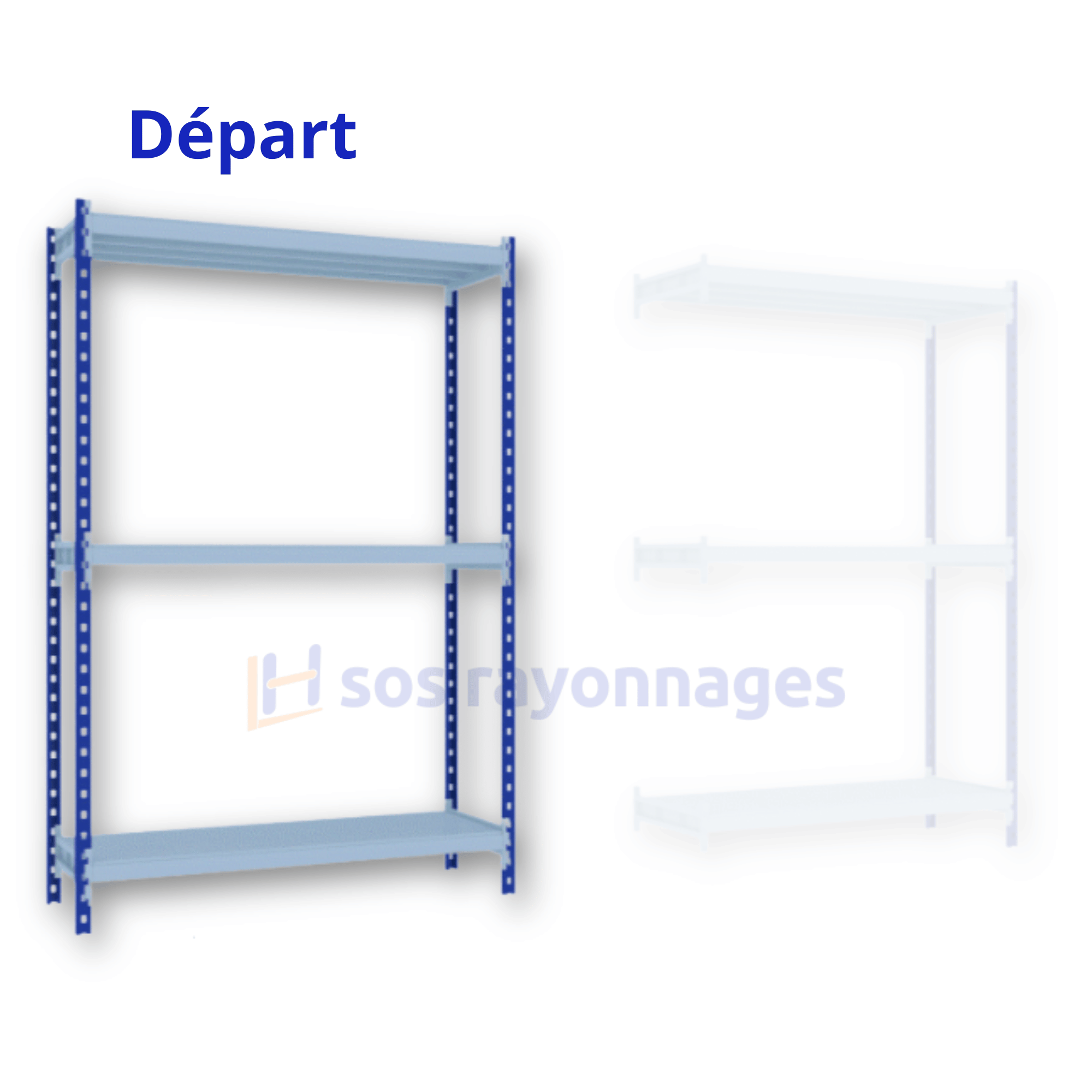 Rayonnage Mi-Lourd Galvanisé Z100 H4000mm 800 Kg