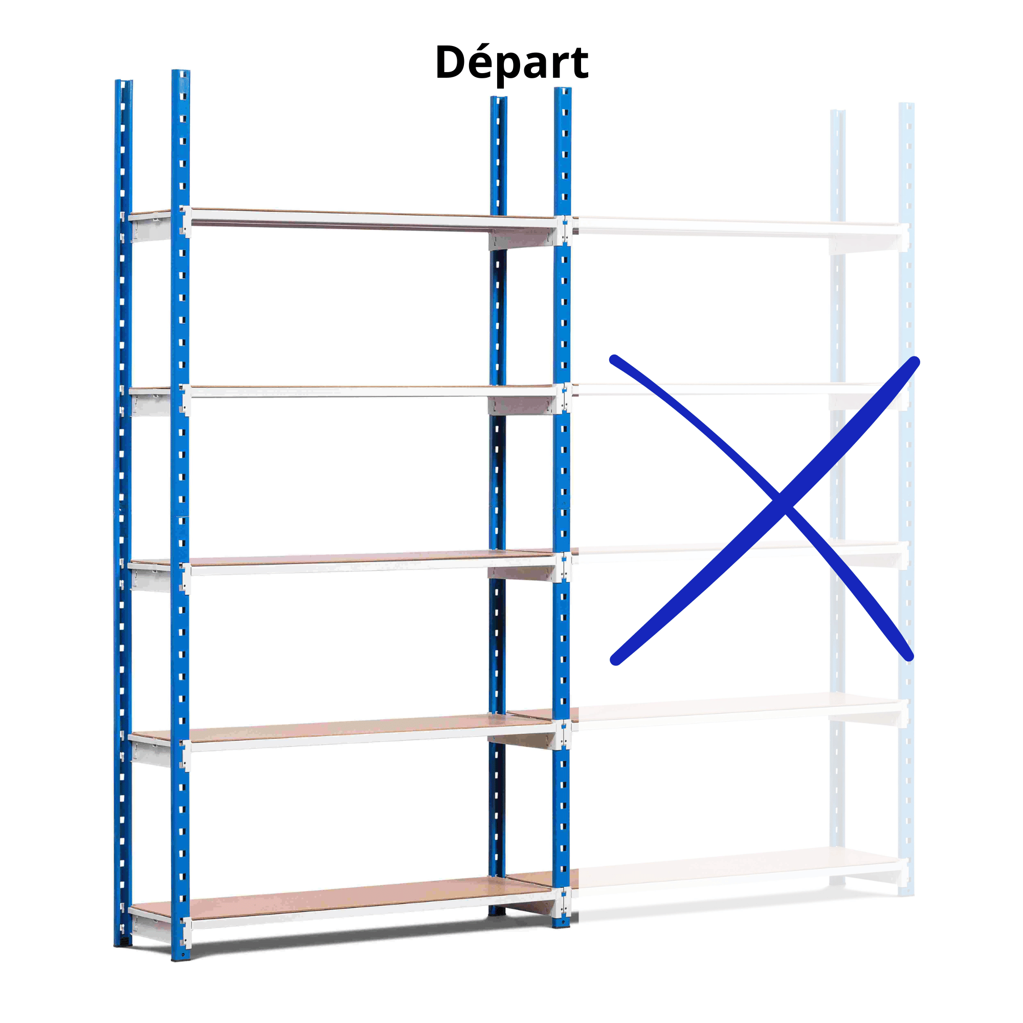 Rayonnage tubulaire Isorel bois ERUS | 2200mm - 180 Kg/niveau