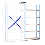 Rayonnage tubulaire Isorel bois ERUS | 2600mm - 180 Kg/niveau